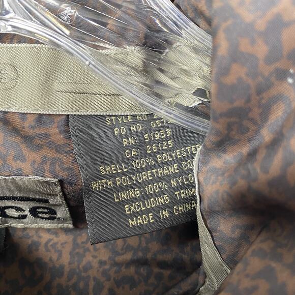 Sunice Performance Jacket Womens M Brown Black Animal Print Windbreaker Hooded - Picture 5 of 13